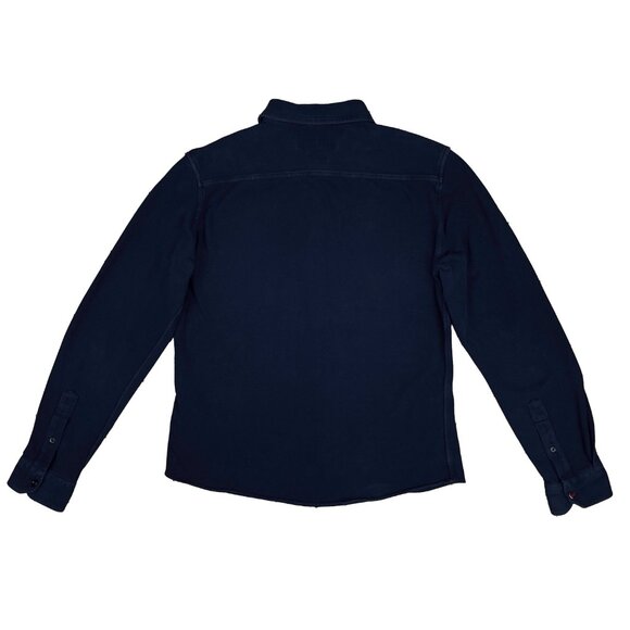 GUCCI Duke Long Sleeve Button Down Polo Style Navy Blue Shirt Size 39 - Picture 2 of 10